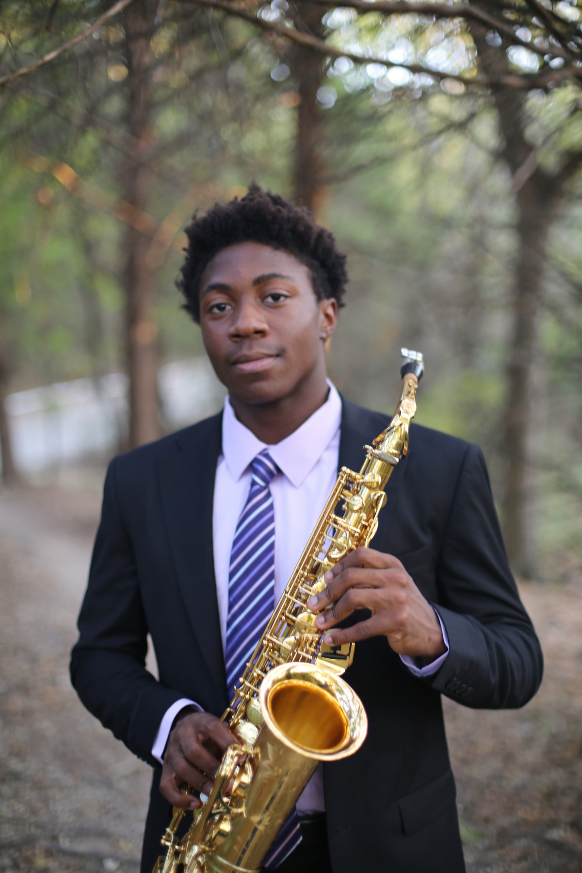 Gideon Etufugh with saxophone